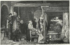 Kraliçe Fredegund, Piskopos Praetextatus'un ölüm döşeğinde, 586 by Lawrence Alma Tadema