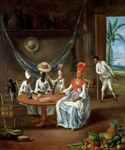Beyaz Kızı ile Melez Bir Kadın Siyahi Kadınlar Tarafından Martinik'teki Evlerinde Ziyaret Edildi, 1775 by Le Masurier