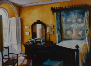 Gold Room 2002 (panel üzeri yağlı boya) Sarı yatak odası by Lee Campbell