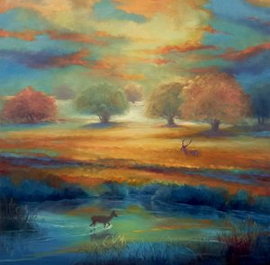 Richmond Park, Yeşil ve Altın, 2021 by Lee Campbell