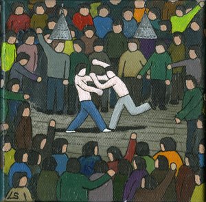The Fight, 2015 (Tuval Üzerine Akrilik ve Mürekkep)