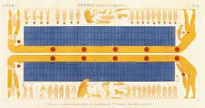 Thebes, Byban el Molouk, c.1809-1812 (renkli gravür) by Legentil (after)