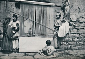 Kabyle dokumacıları ve yerli dokuma tezgahı, Kuzey Cezayir, 1912 by Legrand