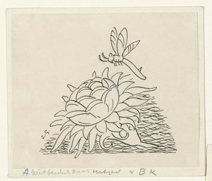Bir yusufçuk ile çiçek by Leo Gestel (signed by artist)