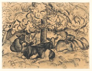 buzağı ile meyve bahçesi by Leo Gestel (signed by artist)