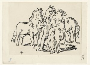 Üç atlı adam by Leo Gestel (signed by artist)
