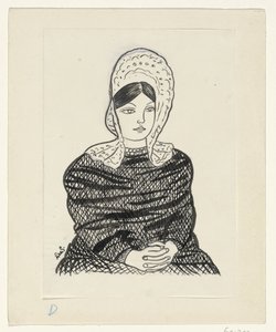 Geleneksel kostümlü kadın by Leo Gestel (signed by artist)