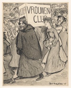 Bir kadın kulübü geçit töreninde kadınlar by Leo Gestel (signed by artist)