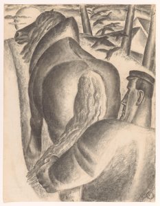 pulluk ile çiftçi by Leo Gestel
