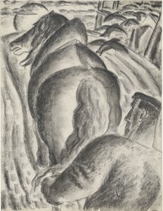 Pulluk ve taslak at ile çiftçi by Leo Gestel