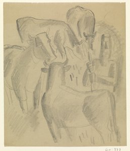 Dört inek ile çiftçi by Leo Gestel