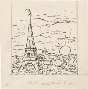 Paris'te Eyfel Kulesi manzarası by Leo Gestel