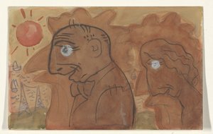 Leo Gestel ve karısının karikatürü by Leo Gestel