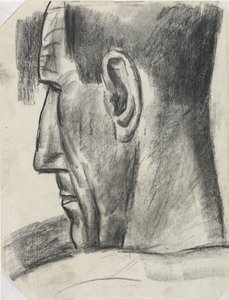 Profilde arkadan görülen adamın başı Başlıksız by Leo Gestel