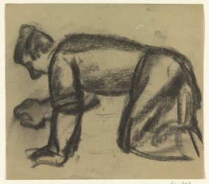 Adam eller ve dizler üzerinde by Leo Gestel
