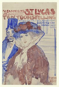 Amsterdam'daki Stedelijk Müzesi'ndeki 19. Yıllık Vereening St. Lukas Sergisinin afişi için tasarım by Leo Gestel