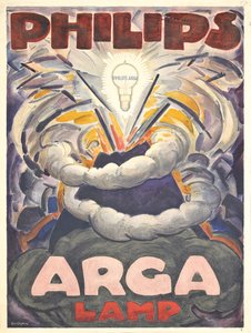 Poster reklamı Philips Arga Lamp, c.1918 (renkli litografi) by Leo Gestel