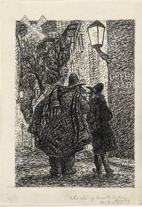 Karanlıkta sokakta iki adam by Leo Gestel