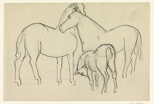 İki at ve bir tay by Leo Gestel