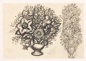 Çiçekli iki vazo by Leo Gestel