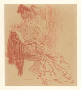aynanın önünde oturan bayan by Leo Gestel