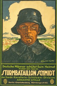 Fırtına Taburu Schmidt; Alman erkekleri vatanınızı dökün! ... pub'a adım atın. Berlin, 1917