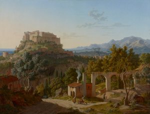 Massa di Carrara Kalesi ile manzara, 1827