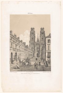 Rue Jeanne d'Arc ve Orléans Orléans'taki katedralin görünümü. Rue Jeanne d'Arc et la cathédrale (nesne üzerine başlık) Çağdaş Fransa (dizi başlığı) La France de nos jours (nesne üzerine dizi başlığı) by Leon Auguste Asselineau