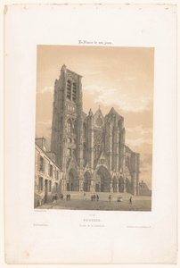 Bourges Bourges'daki katedralin cephesinin görünümü. Cephe de la cathédrale (nesne üzerine başlık) Çağdaş Fransa (dizi başlığı) La France de nos jours (nesne üzerine dizi başlığı) by Leon Auguste Asselineau