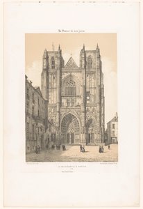 Nantes'teki St. Peter ve St. Paul Katedrali'nin görünümü La cathédrale à Nantes (nesne üzerine başlık) Çağdaş Fransa (dizi başlığı) La France de nos jours (nesne üzerine dizi başlığı) by Leon Auguste Asselineau