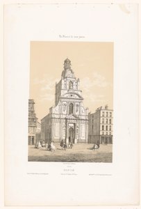 Nantes Nantes'teki Sainte-Croix kilisesinin görünümü. Vue de l'église de Ste. Croix (nesne üzerine başlık) Çağdaş Fransa (dizi başlığı) La France de nos jours (nesne üzerine dizi başlığı) by Leon Auguste Asselineau