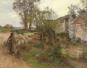 Chailly Sokağı Sürüsü'nün Çıkışı; Sürünün Rue Chailly'den çıkışı, 1904 by Leon Augustin Lhermitte