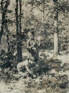 Vadideki Zambakları Toplamak by Leon-Augustin Lhermitte