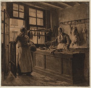 Kasap Dükkanı İçi, c. 1881. by Leon Augustin Lhermitte