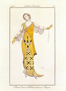 3285642 Dione, Jeanne Paquin tarafından yapılan Bakst tarafından çizim. Paris Kostümleri no.73 by Leon Bakst