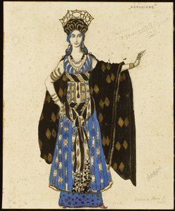 "Salome" için bir kostüm tasarımı: Herodias by Leon Bakst