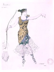 Anna Pavlova Diana gibi giyinmiş by Leon Bakst