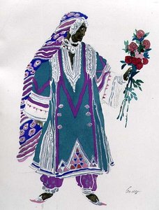 Kostüm Tasarımı (kağıt üzerine sulu boya) by Leon Bakst