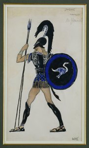 "Phaedre"den Hippolitus için kostüm tasarımı by Leon Bakst
