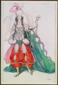 "Scheherazade"den Zobeide rolündeki Jane Marnac için kostüm tasarımı by Leon Bakst