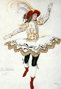 Uyuyan Güzel'den Sinek Peri Kuşunun Pageboy'u için kostüm tasarımı by Leon Bakst