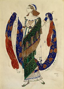 "Kleopatra"dan bir dansçı için kostüm tasarımı, 1910 by Leon Bakst