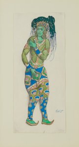Mavi Bale Tanrısı için kostüm tasarımı, R. Hahn, 1910. by Leon Bakst