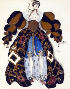 R. Strauss'un "La Legende de Joseph" Balesi için kostüm tasarımı - Bakst, Leon (1866-1924) - 1914 - Suluboya, Kağıt üzerine Guaj - 33x28 - Özel Koleksiyon by Leon Bakst