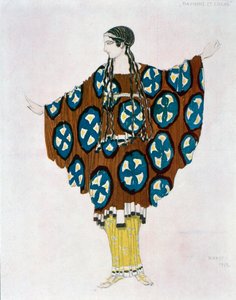 Daphnis ve Chloe için kostüm, Maurice Ravel (1875-1937) 1912 (sulu boya) by Leon Bakst