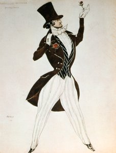 Florestan, Robert Schumann tarafından bestelenen bale Karnavalı için bir kostüm tasarımı, 1919 by Leon Bakst