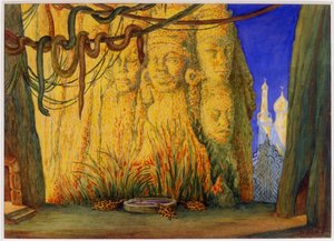 Bale Blue God için sahne tasarımı, R. Hahn, 1911 by Leon Bakst