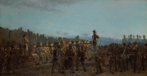 Kremlin Bicetre'den ayrılan hükümlüler (tuval üzerine yağlıboya) by Leon Charles Adrien Bailly