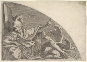 Kupalar Arasında Oturan Mars, 1540-56. by Leon Davent