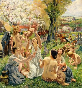 The Morning, left panel from the triptych 